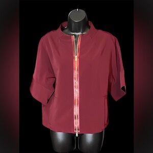 ST. JOHN Zip Up Burgundy Jacket